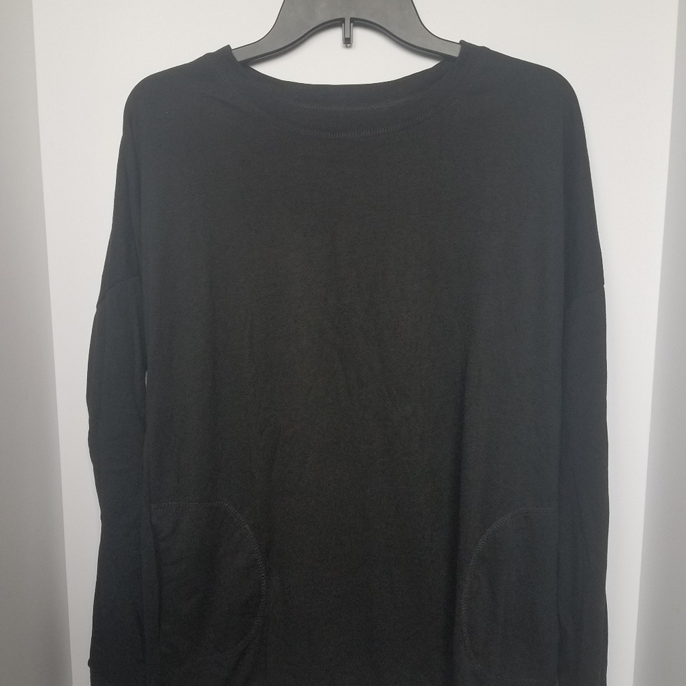NEW Black Solid Long Sleeve Shirt